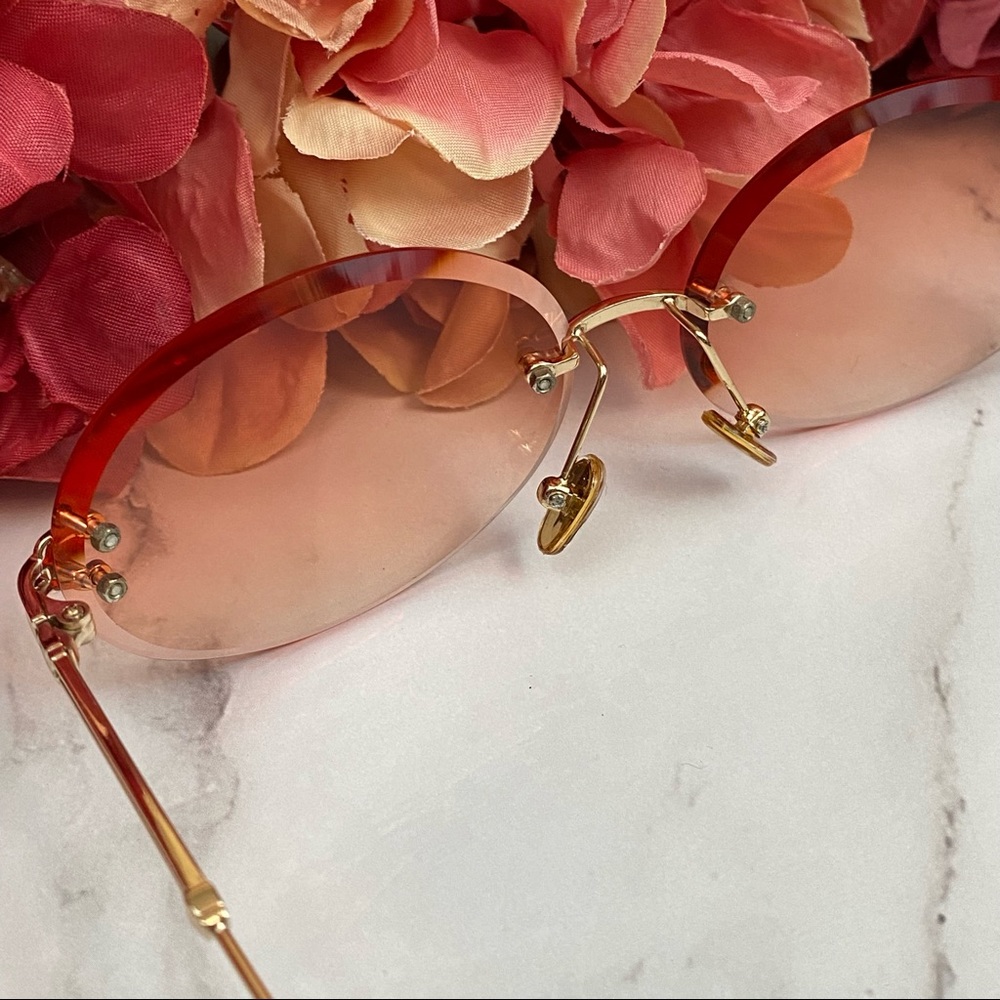 KINGSEVEN Retro Orange Rimless Gradient Sunglasses - Picture 12 of 16